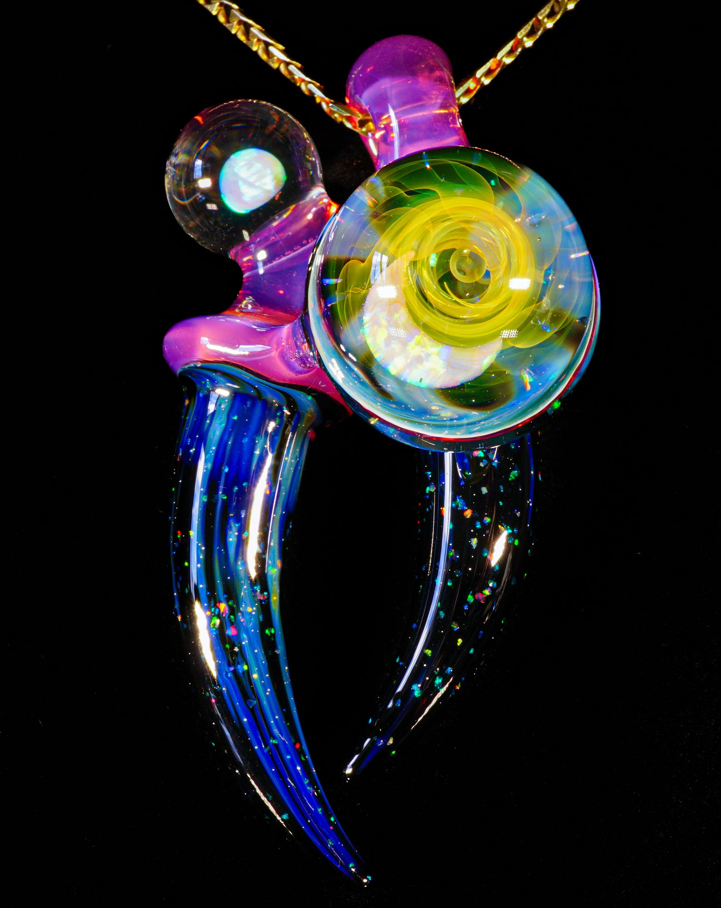 Crushed Opal Fume Space Key Pendant