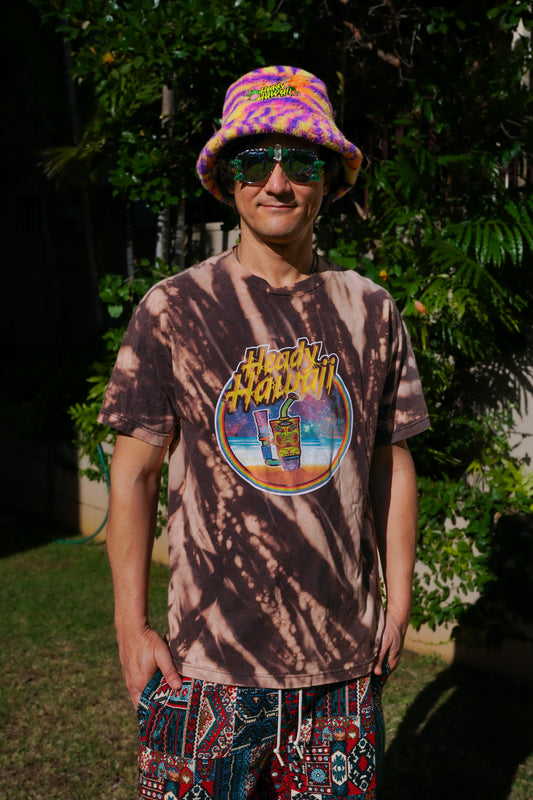 Heady Hawaii Bleach Dye T-shirt (Large)