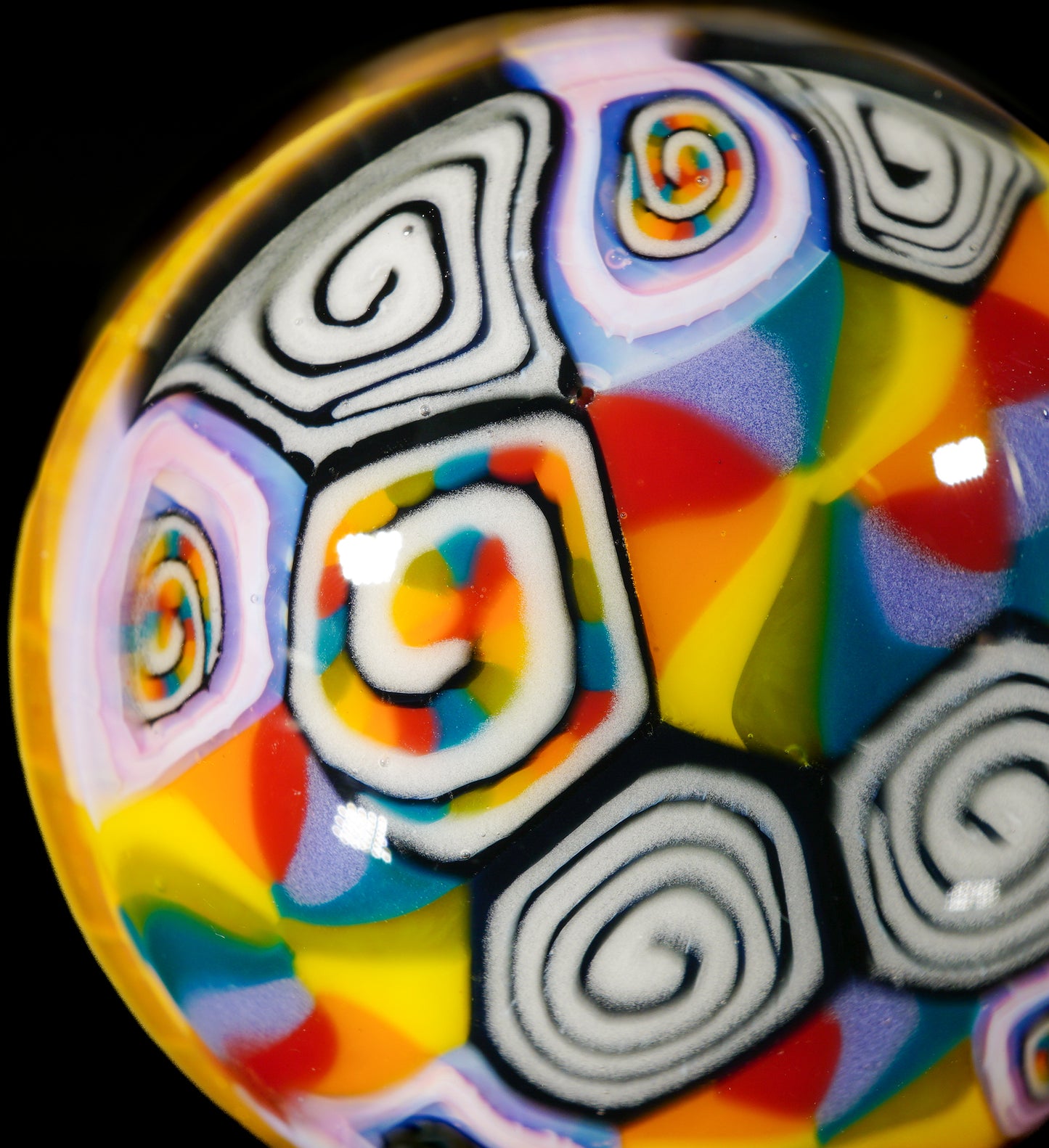 Dual-Sided Pizza & Rainbow Milli Marble (34mm)