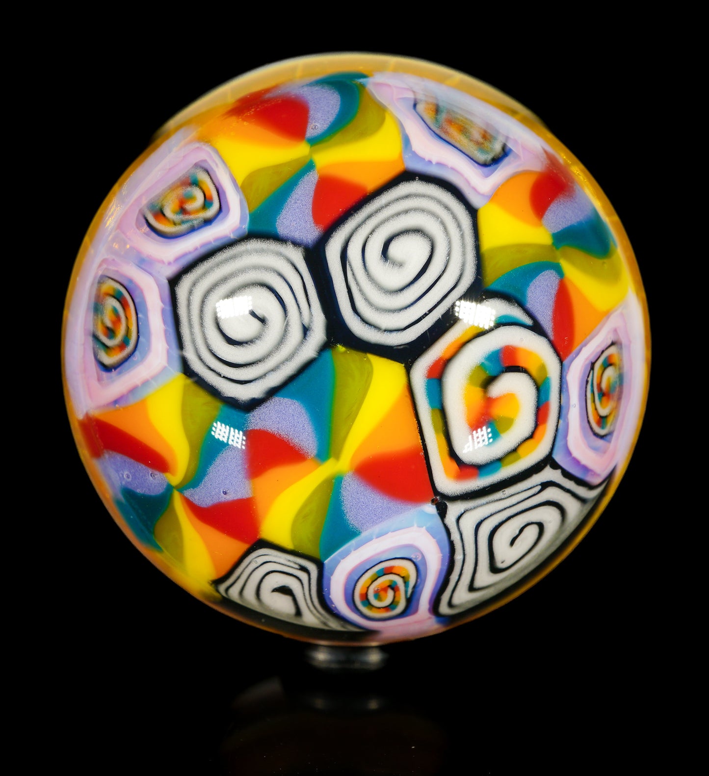 Dual-Sided Pizza & Rainbow Milli Marble (34mm)