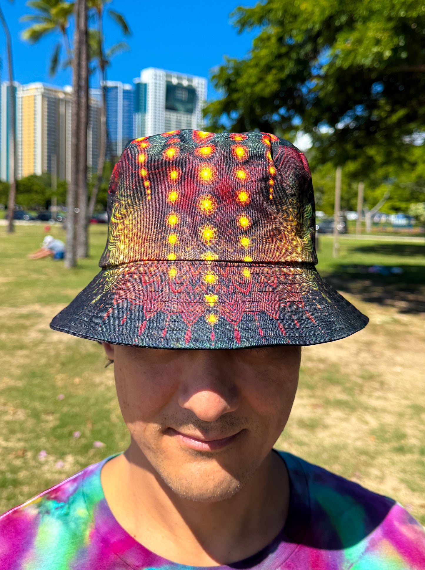 Rasta Sacred Geometry Bucket Hat
