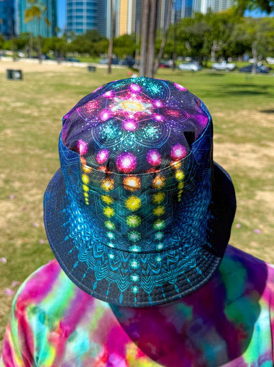 Rainbow Sacred Geometry Bucket Hat