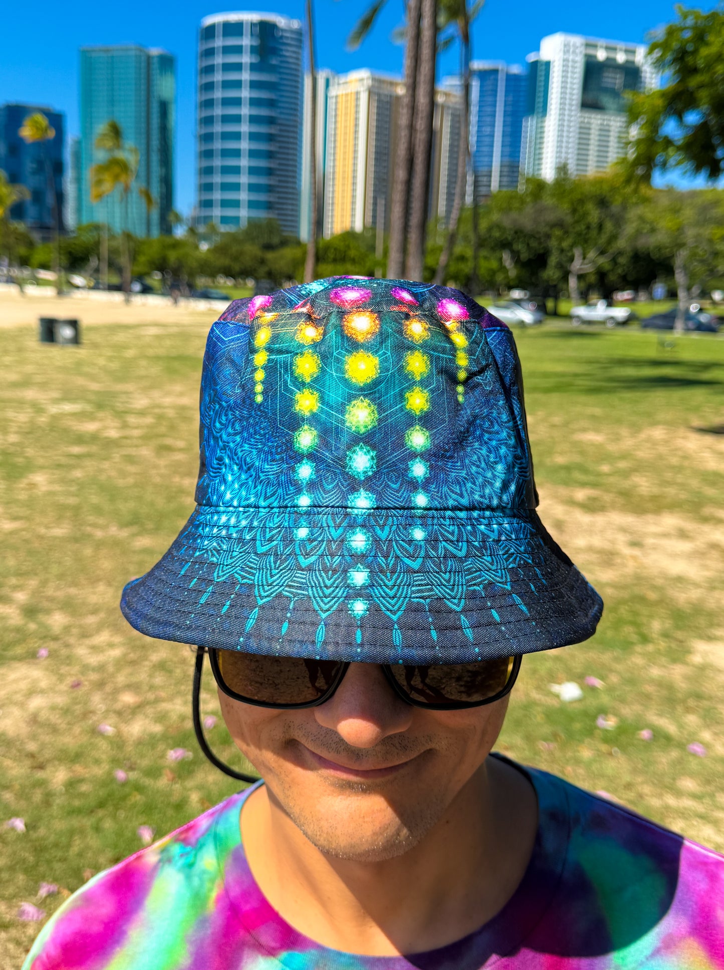 Rainbow Sacred Geometry Bucket Hat