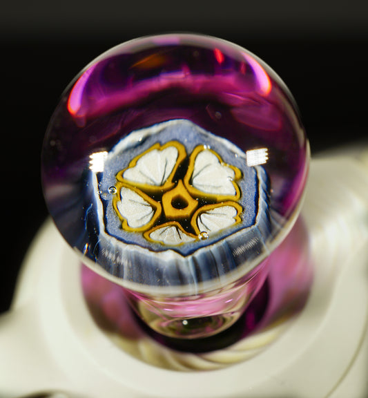 Gold Amethyst White Poppy Joystick