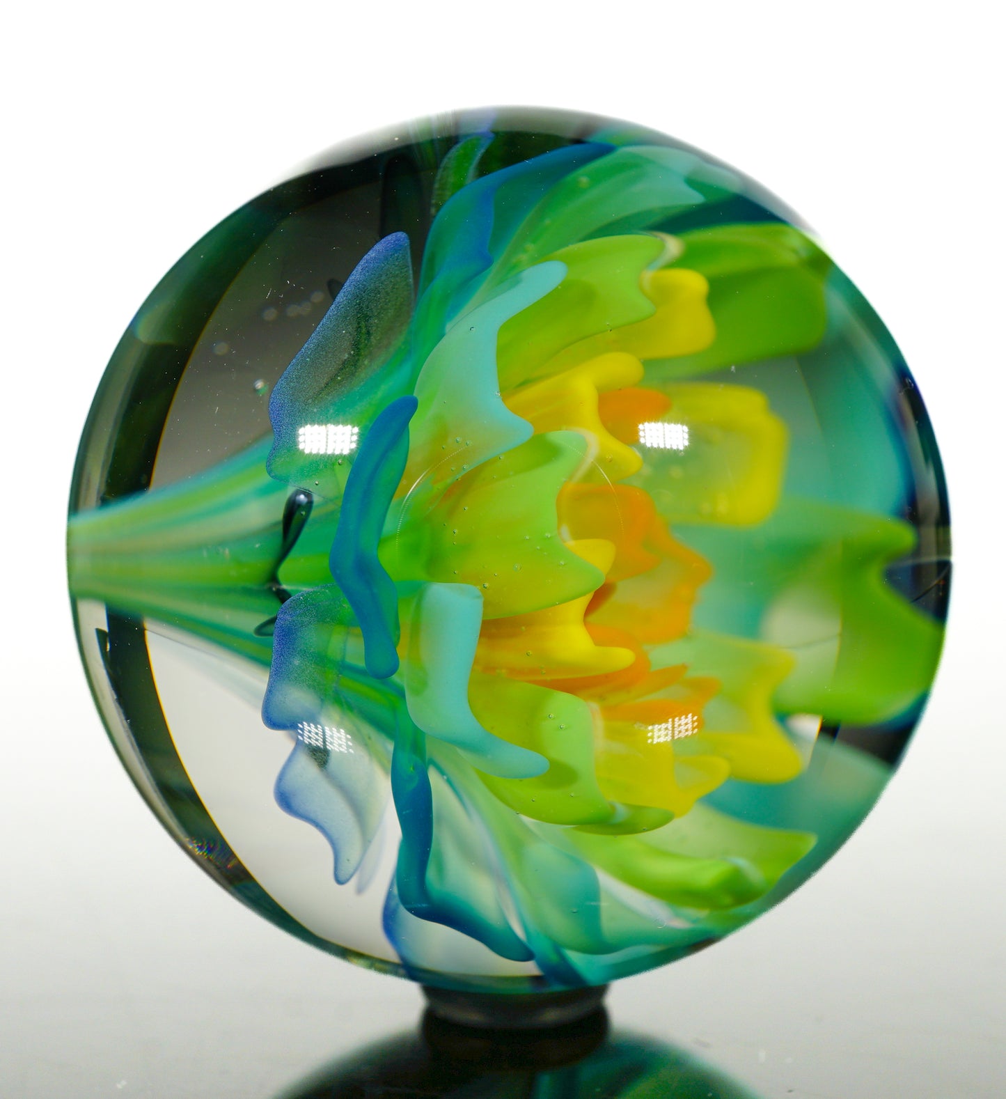 UV Rainbow Flower Implosion Marble no.3 (33mm)