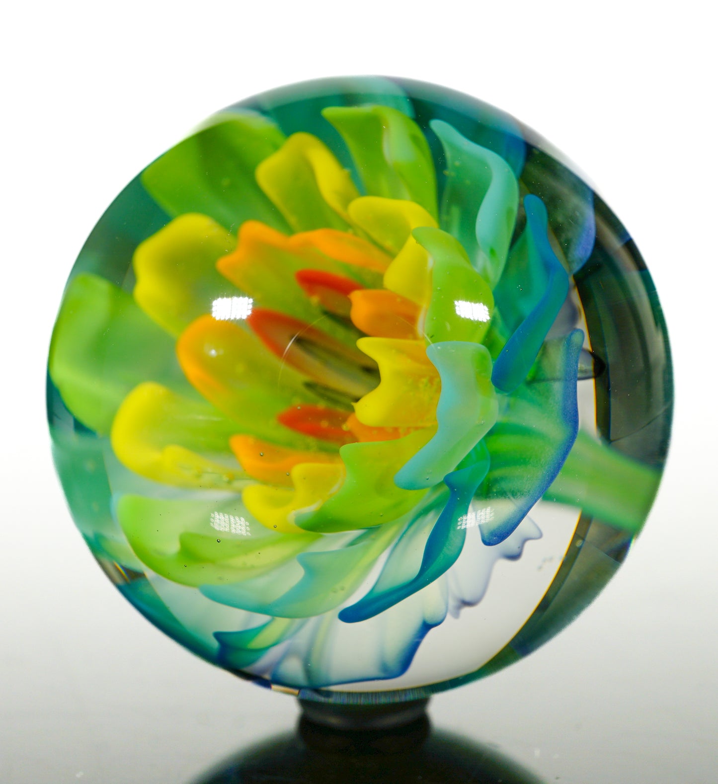 UV Rainbow Flower Implosion Marble no.3 (33mm)