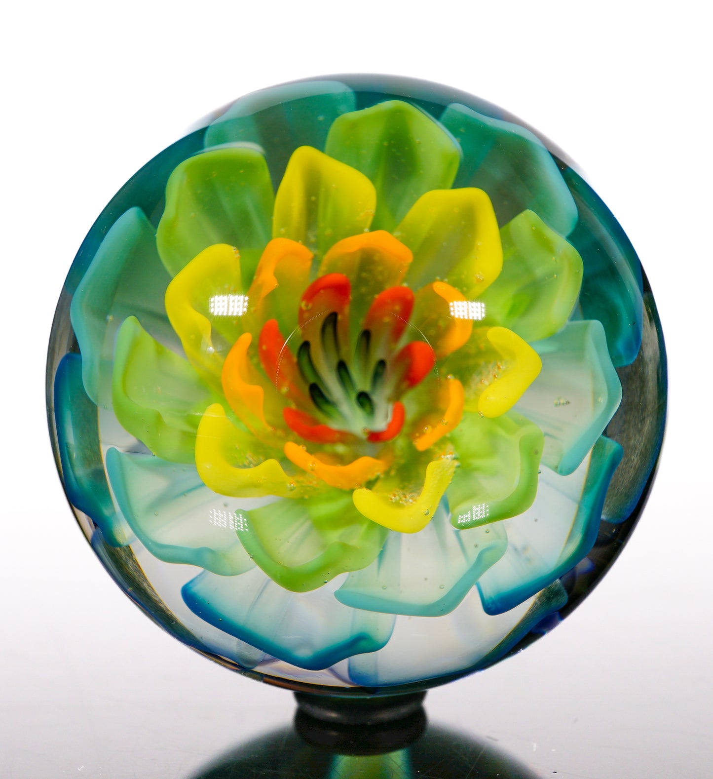 UV Rainbow Flower Implosion Marble no.3 (33mm)