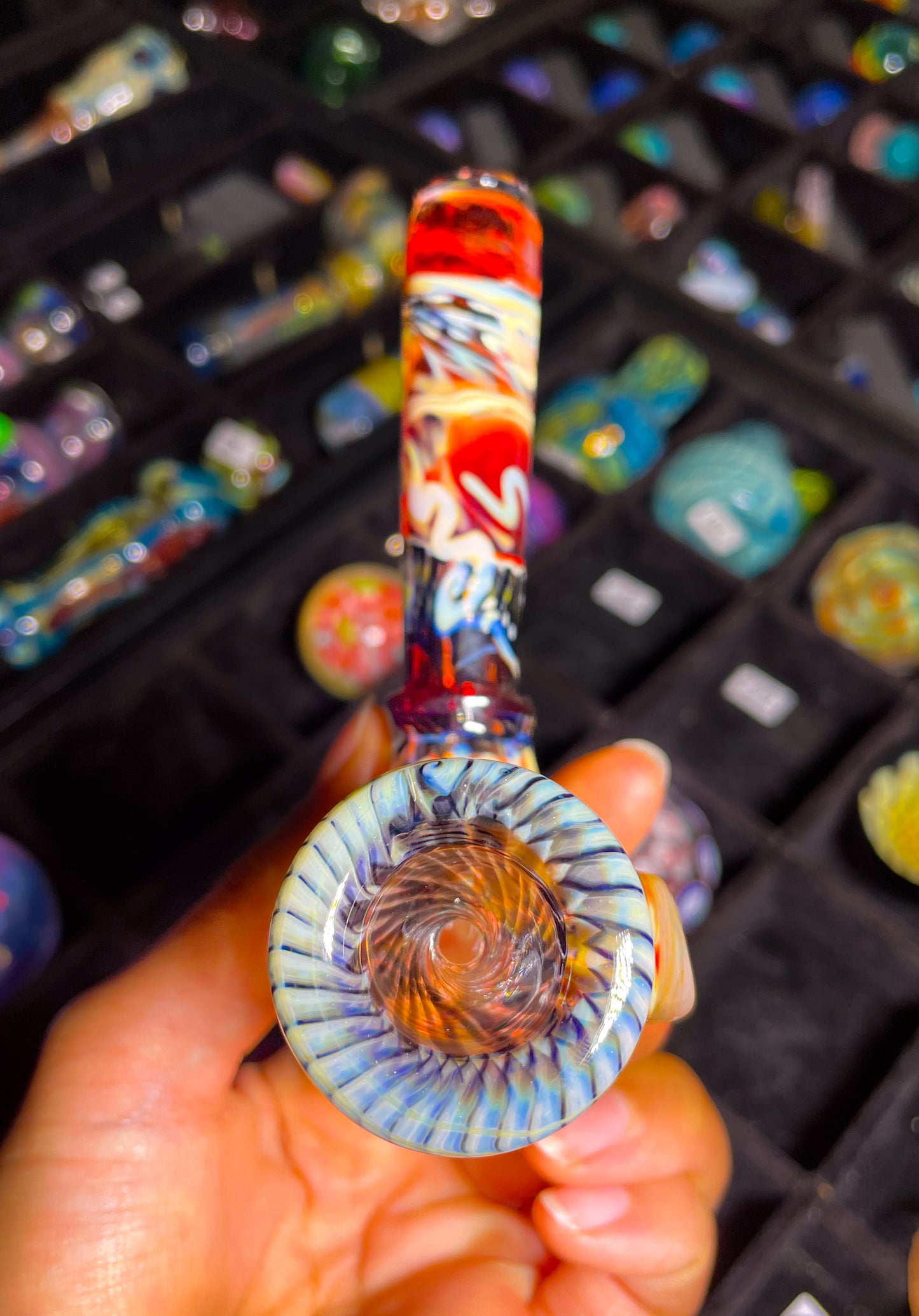 Smiley Patternwork Corn Cob Pipe