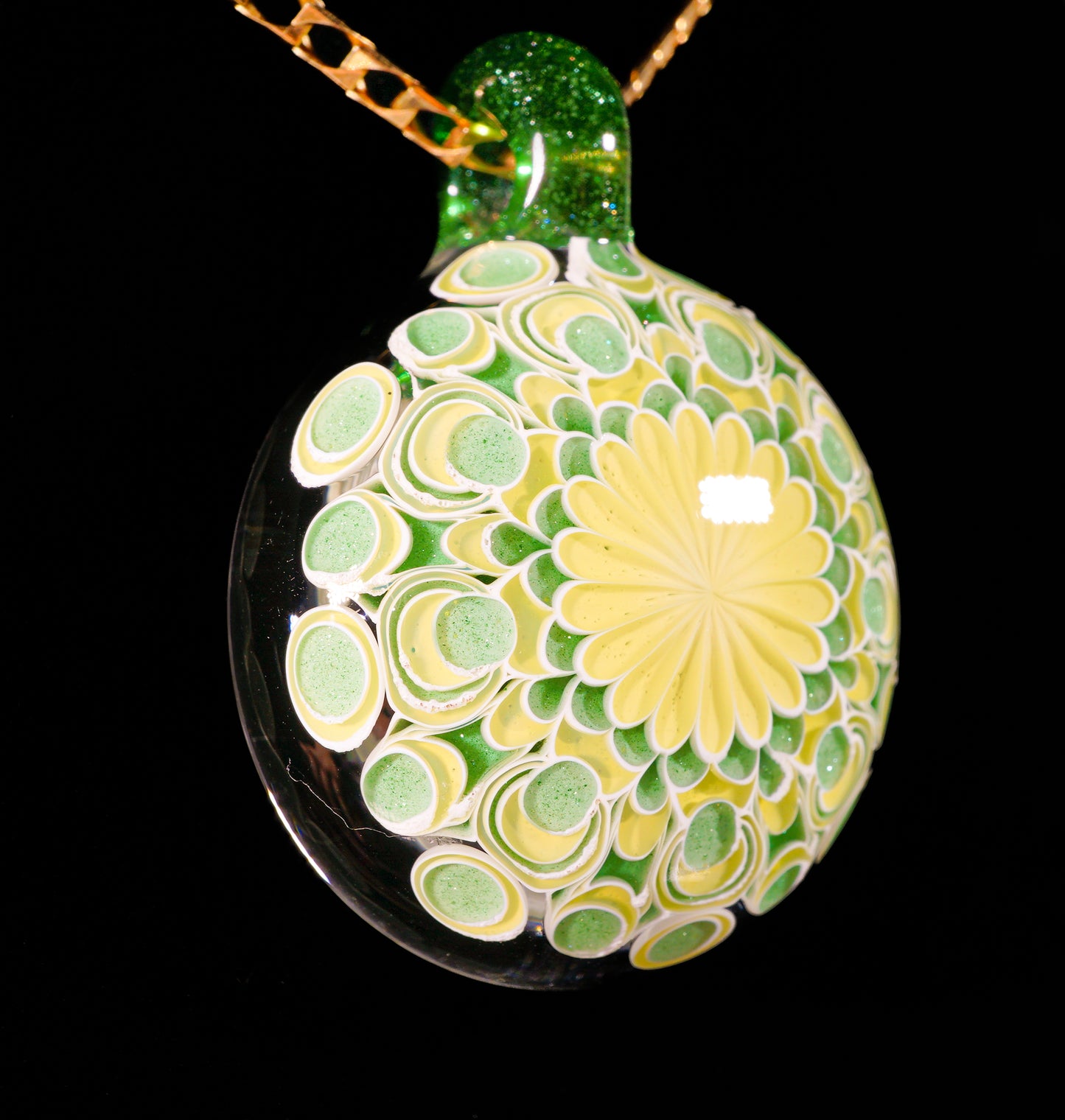 Green and Yellow Dotstack Pendant