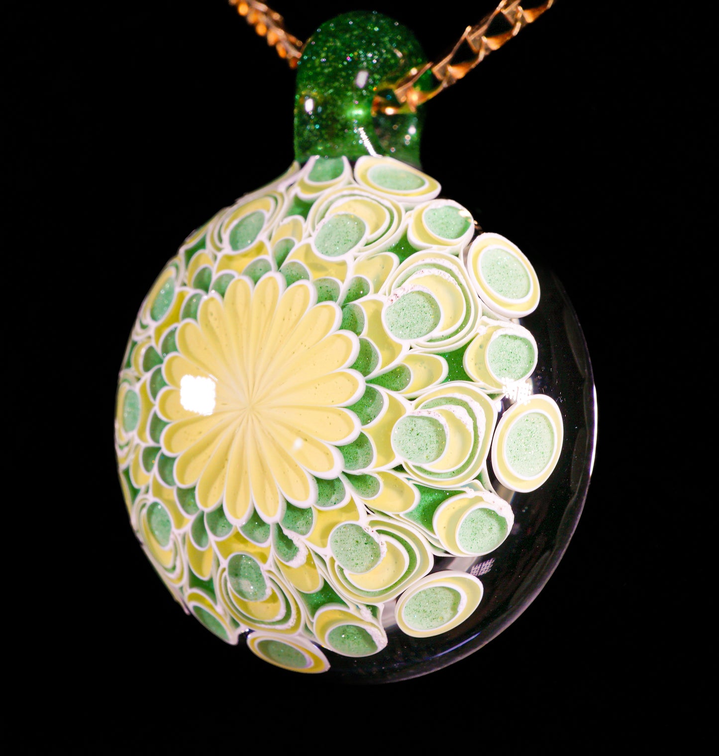 Green and Yellow Dotstack Pendant
