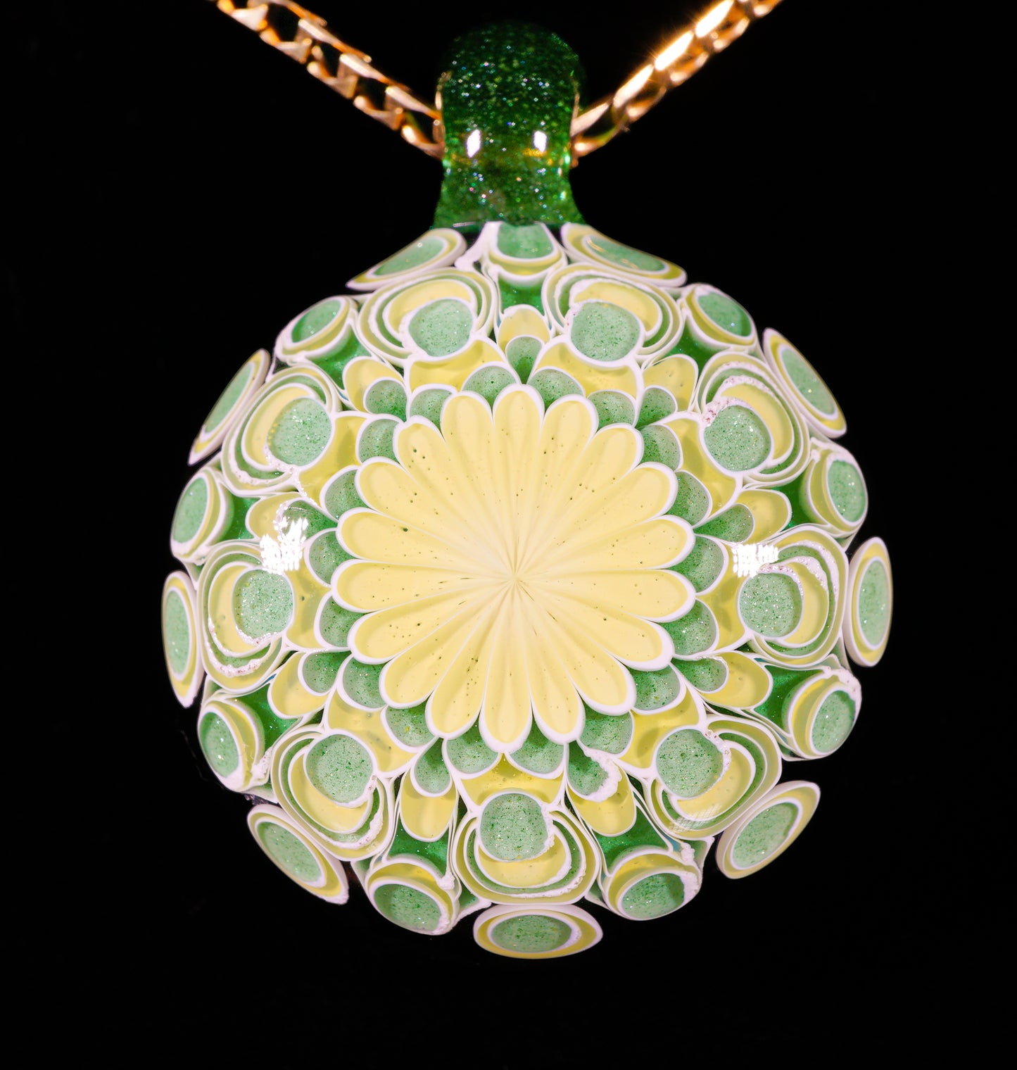 Green and Yellow Dotstack Pendant