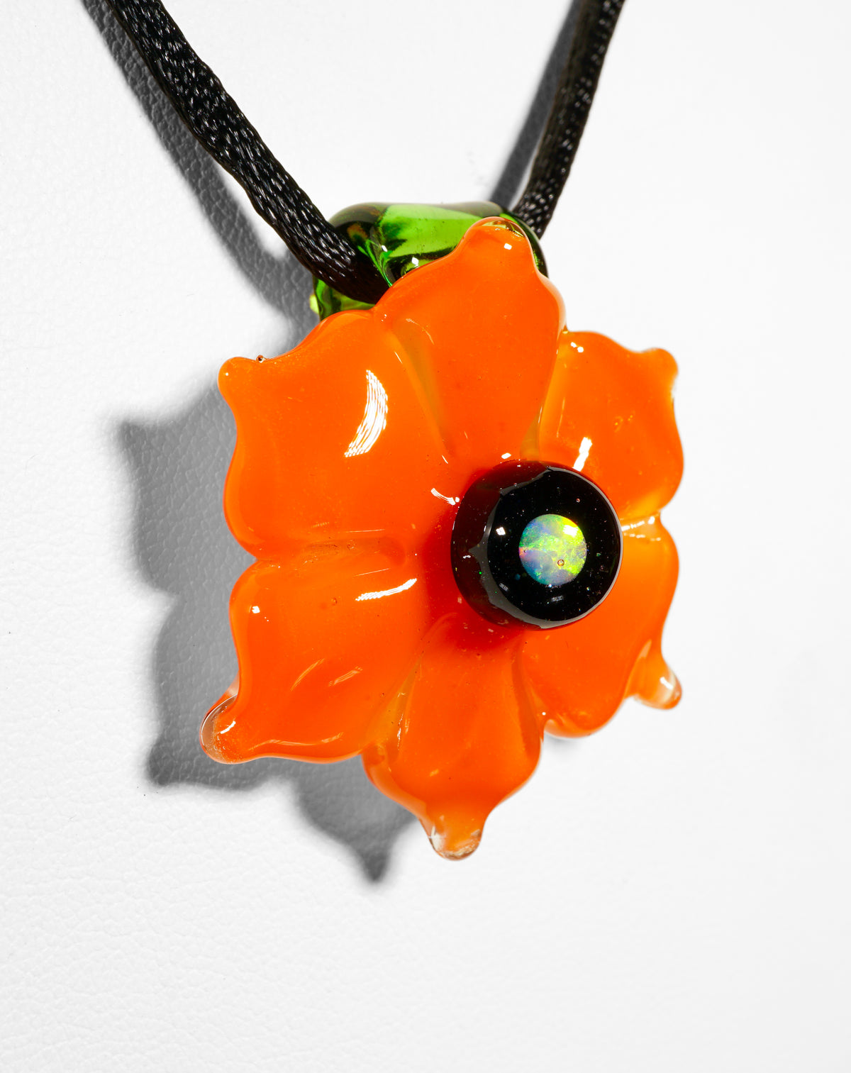 Orange Button Flower Pendant