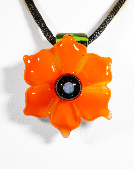 Orange Button Flower Pendant