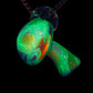 Pastel Rainbow Crushed Opal UV Scribble Mushroom Pendant