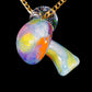 Pastel Rainbow Crushed Opal UV Scribble Mushroom Pendant
