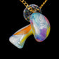 Pastel Rainbow Crushed Opal UV Scribble Mushroom Pendant