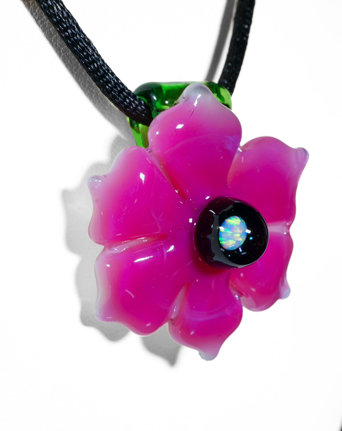 Fuchsia Button Flower Pendant
