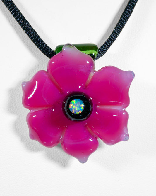 Fuchsia Button Flower Pendant