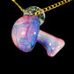 Pink Crushed Opal UV Scribble Mushroom Pendant