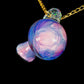 Pink Crushed Opal UV Scribble Mushroom Pendant