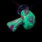 Pink Crushed Opal UV Scribble Mushroom Pendant