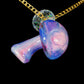 Pink Crushed Opal UV Scribble Mushroom Pendant
