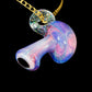 Pink Crushed Opal UV Scribble Mushroom Pendant