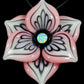Pastel Pink Pinstripe Flower Pendant