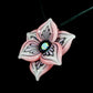 Pastel Pink Pinstripe Flower Pendant