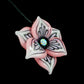Pastel Pink Pinstripe Flower Pendant