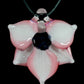 Pastel Pink Pinstripe Flower Pendant