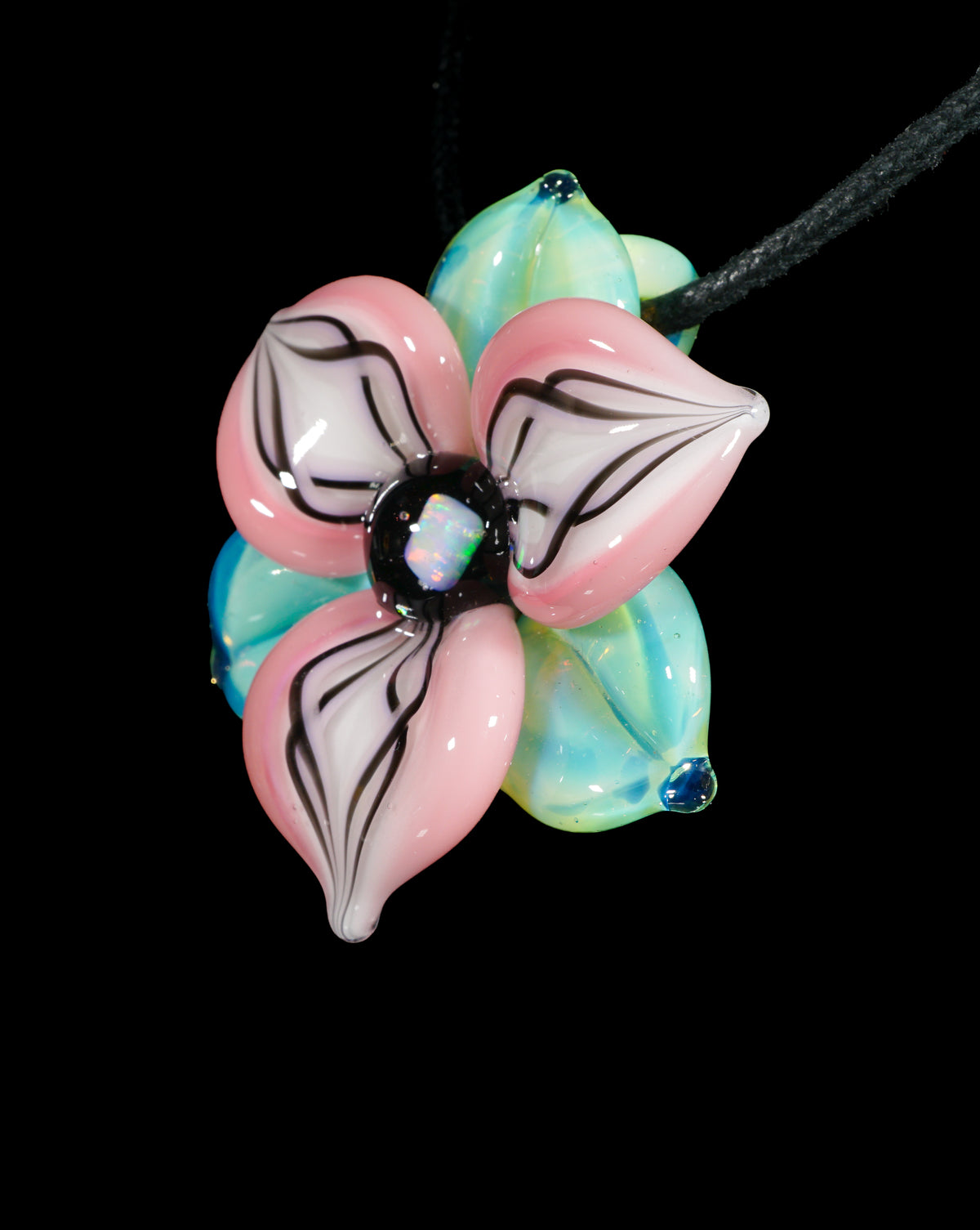 Pastel Pink Trillium Flower Pendant