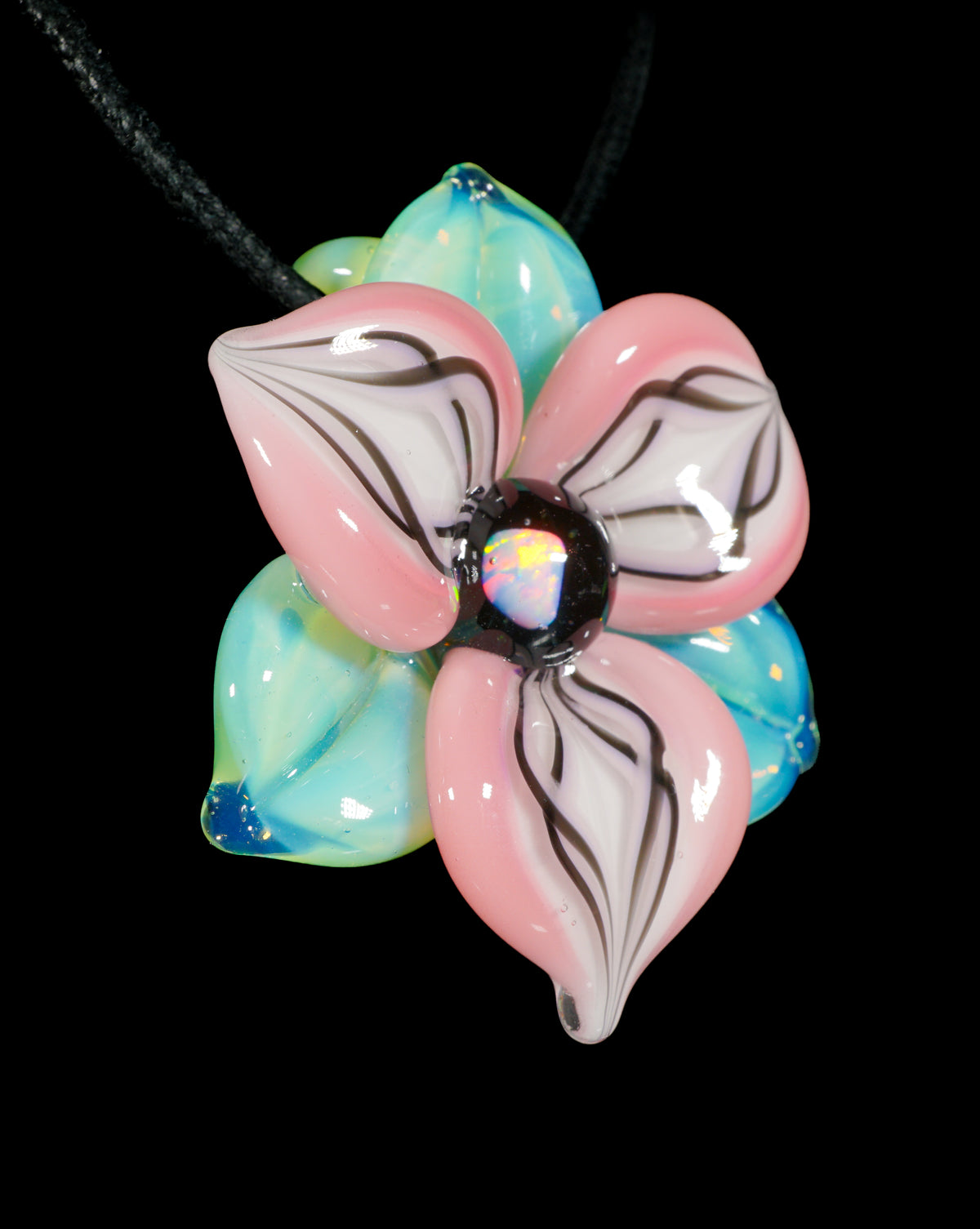 Pastel Pink Trillium Flower Pendant