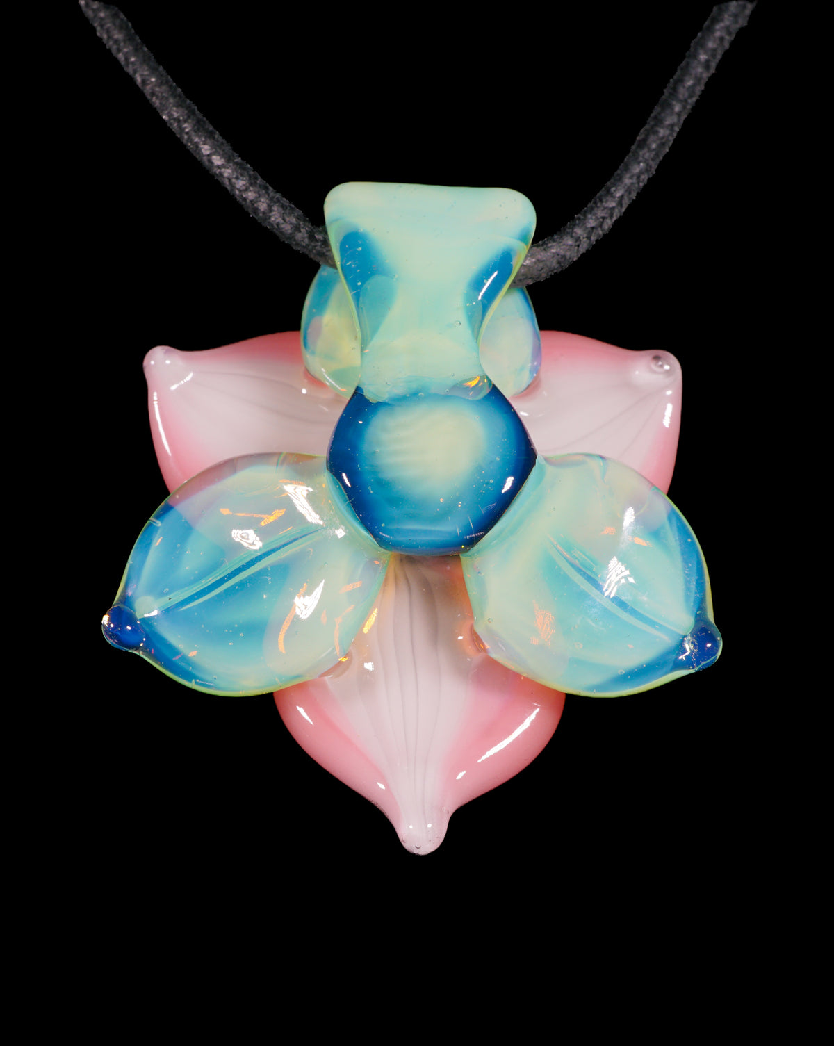 Pastel Pink Trillium Flower Pendant