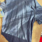 Denim Button Down Bleach Dyed Collared Shirt (XL)