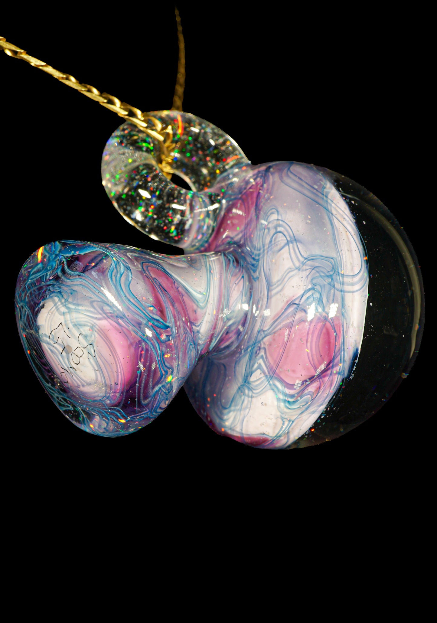 Opal Galaxy UV Scribble Tech Mega Mushroom Pendant