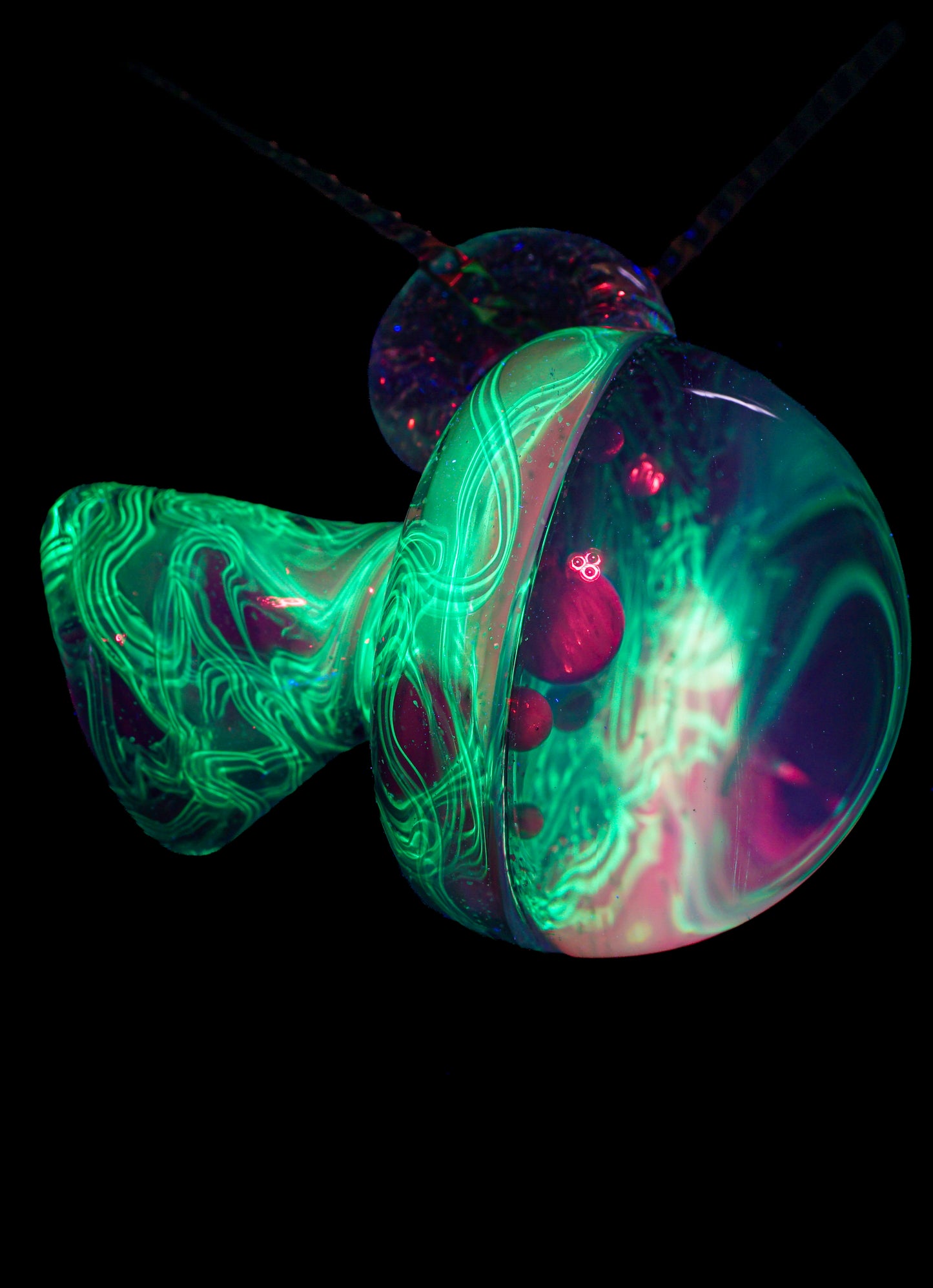 Opal Galaxy UV Scribble Tech Mega Mushroom Pendant