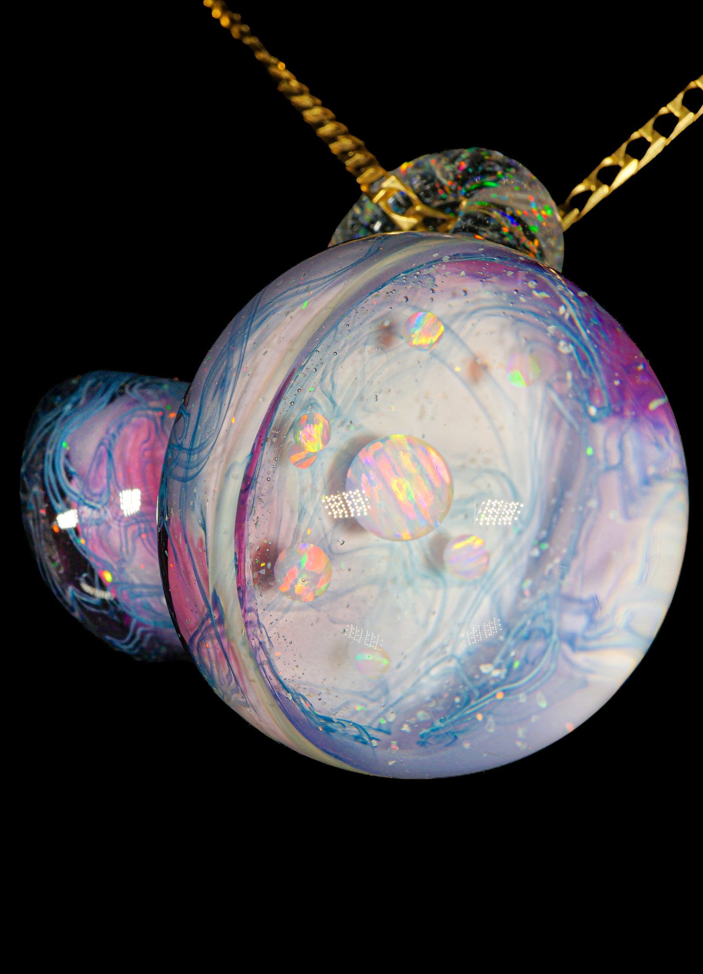 Opal Galaxy UV Scribble Tech Mega Mushroom Pendant