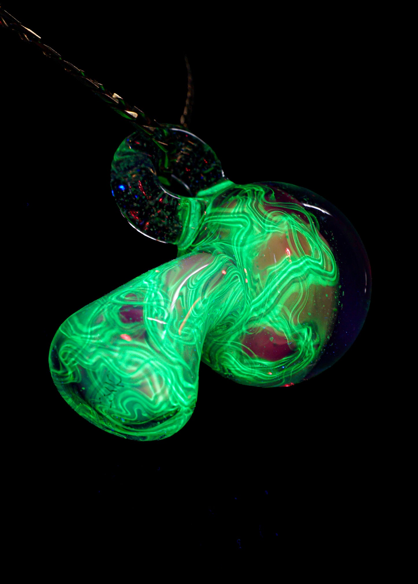 Purple Single Opal UV Scribble Mushroom Pendant