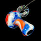 Red and Blue Crushed Opal UV Scribble Mushroom Pendant