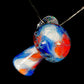 Red and Blue Crushed Opal UV Scribble Mushroom Pendant