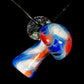 Red and Blue Crushed Opal UV Scribble Mushroom Pendant