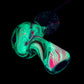 Red and Blue Crushed Opal UV Scribble Mushroom Pendant