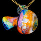 Rainbow Opal Galaxy UV Scribble Mega Mushroom Pendant