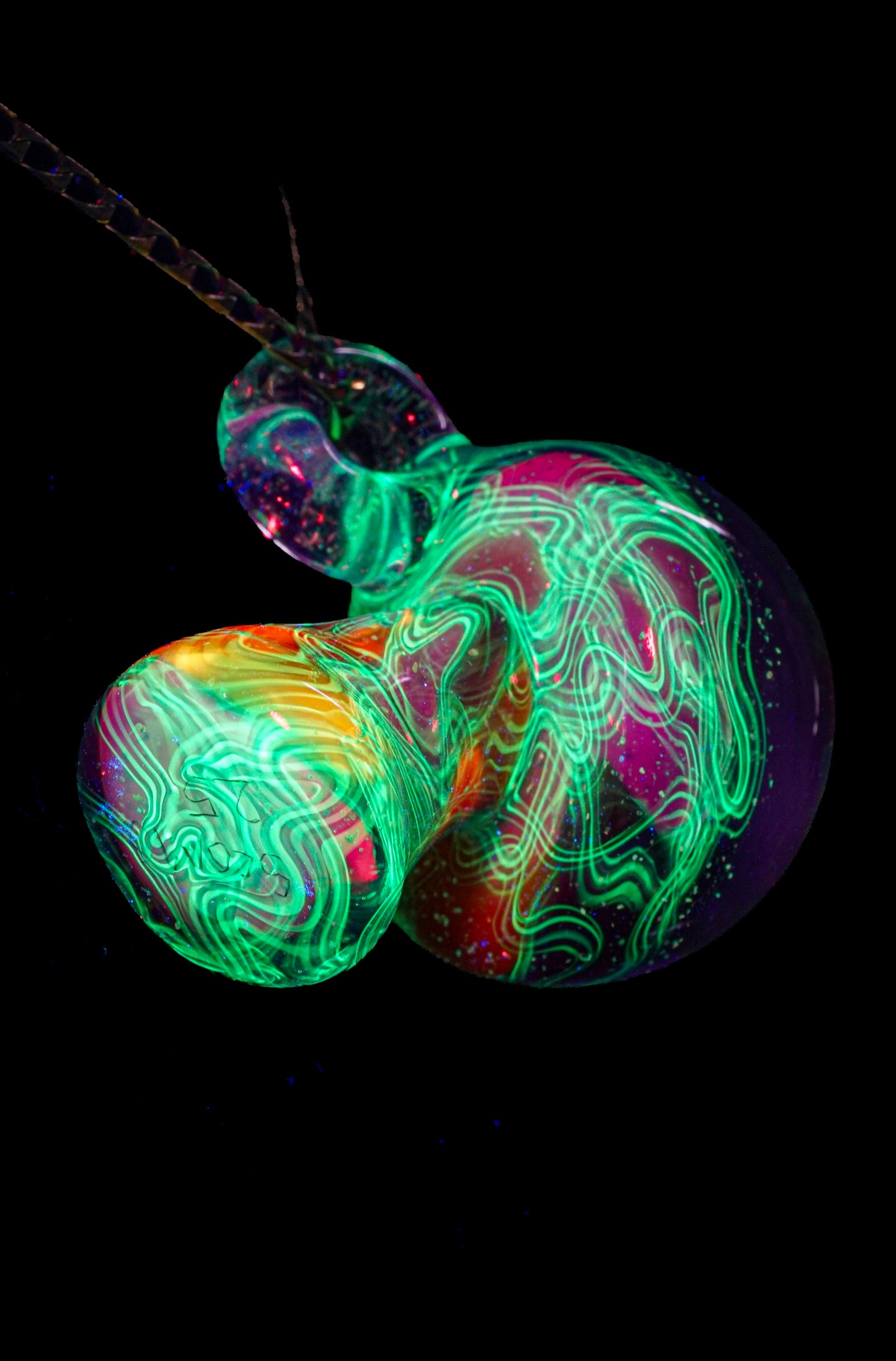 Rainbow Opal Galaxy UV Scribble Mega Mushroom Pendant