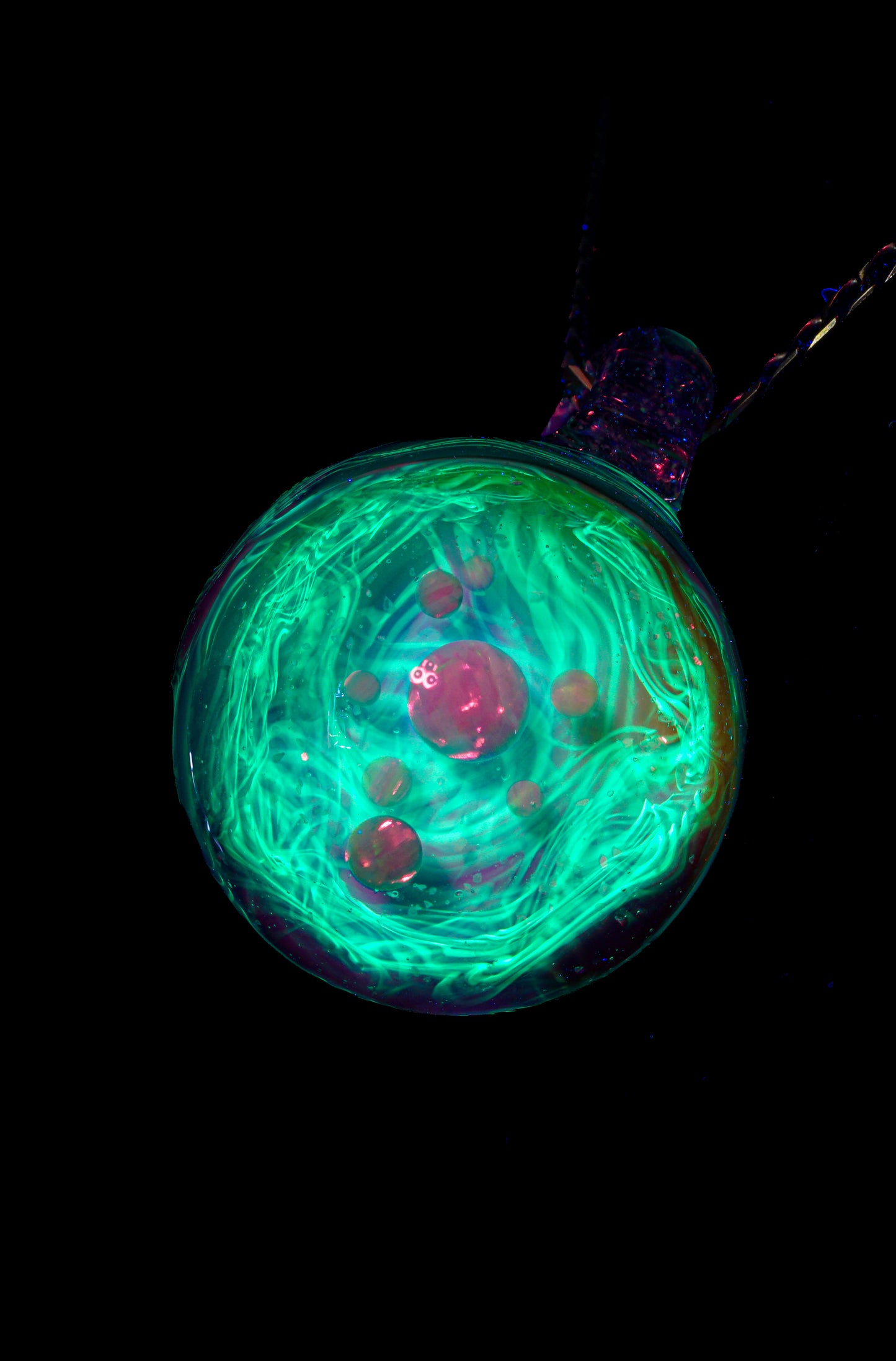 Rainbow Opal Galaxy UV Scribble Mega Mushroom Pendant