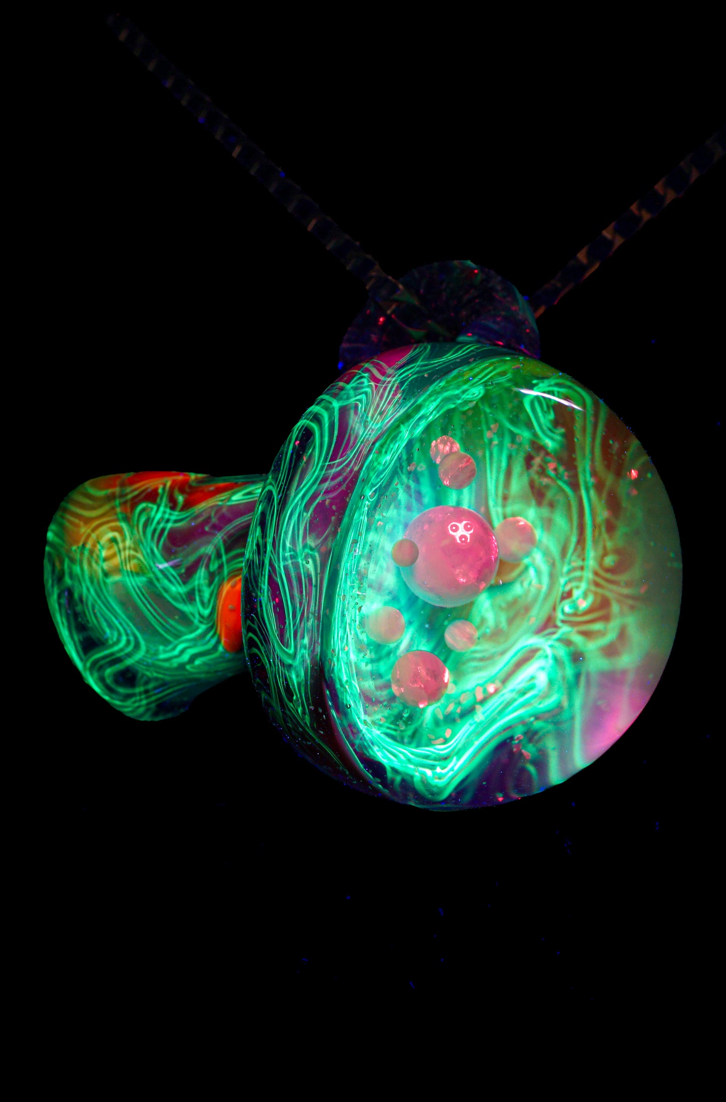 Rainbow Opal Galaxy UV Scribble Mega Mushroom Pendant