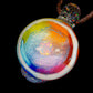 Rainbow Single Opal UV Scribble Mushroom Pendant
