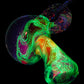Rainbow Single Opal UV Scribble Mushroom Pendant