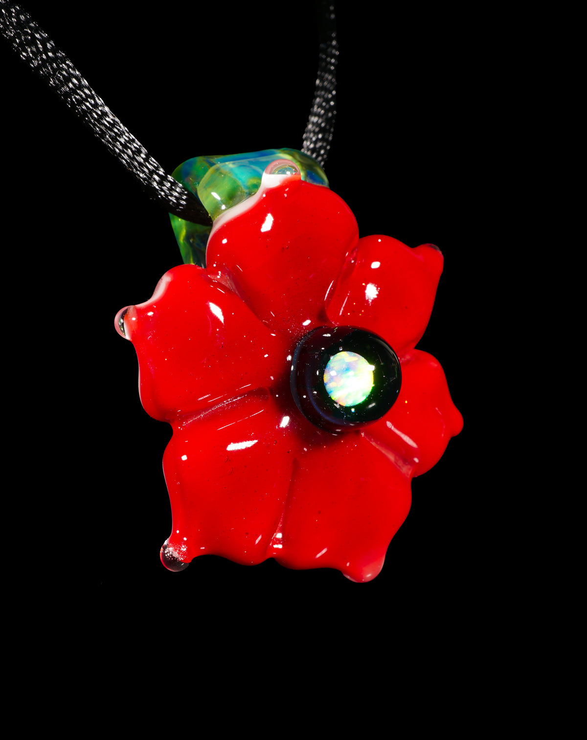 Red Button Flower Pendant